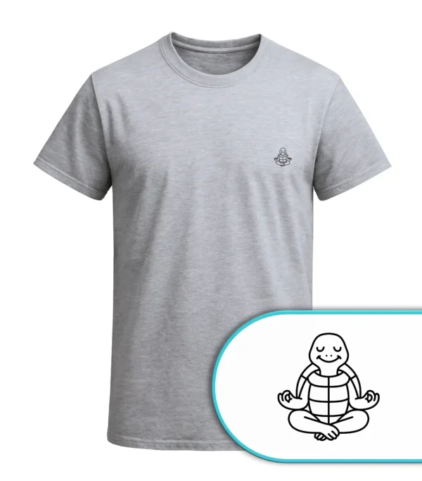 Meditierende Schildkröte Yoga T-Shirt – Nachhaltiges Unisex Shirt aus Bio-Baumwolle von Vis Wear – Yoga Turtle Design