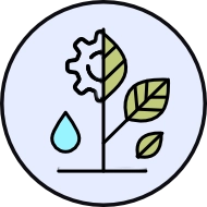 Alternativtext (Alt-Text): Icon ressourcenschonende Herstellung – Vis Wear Nachhaltigkeit & nachwachsende Rohstoffe