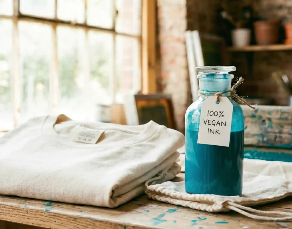 Wasserbasierte zertifizierte Textilfarbe für Siebdruck – Vegane Herstellung bei Vis Wear – Schadstofffreie Bio-Mode